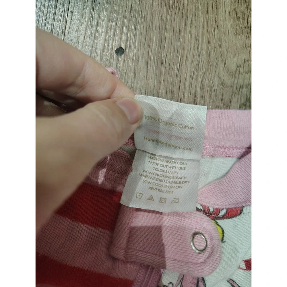 Hanna Andersson Grinch Pajamas 18-24M  Organic Cotton Pink Candy Cane One Piece
